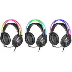 Słuchawki z mikrofonem Defender FLAME podświetlane Gaming RGB + GRA