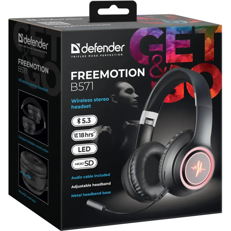 Słuchawki z mikrofonem Defender FREEMOTION B571 bezprzewodowe Bluetooth