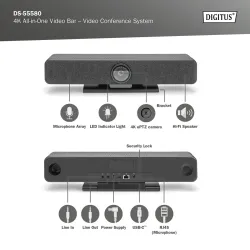 System wideokonferencji DIGITUS 4K ePTZ szeroki kąt 120° Sensor 2.8” 8MP