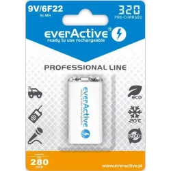 Akumulatorek 6F22/9V everActive Professional Line 320 mAh 1 sztuka