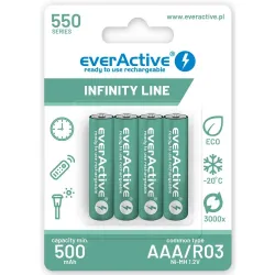 Akumulatorki AAA / R03 everActive Ni-MH 550 mAh ready to use - blister 4