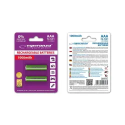 Akumulatorki AAA Esperanza 1000mAh 2szt. zielone