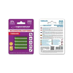 Akumulatorki AAA Esperanza 1000mAh 4szt. zielone