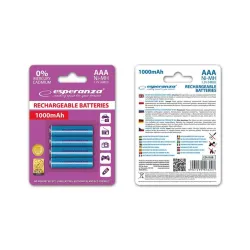 Akumulatorki AAA Esperanza 1000mAh 4szt. niebieskie | PartsPC.pl