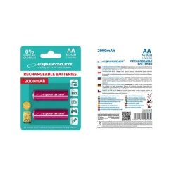 Akumulatorki AA Esperanza 2000mAh 2szt. czerwone