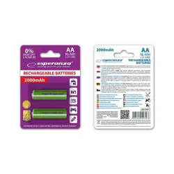 Akumulatorki AA Esperanza 2000mAh 2szt. zielone