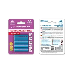 Akumulatorki AA Esperanza 2000mAh 4szt. niebieskie