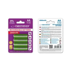 Akumulatorki AA Esperanza 2000mAh 4szt. zielone