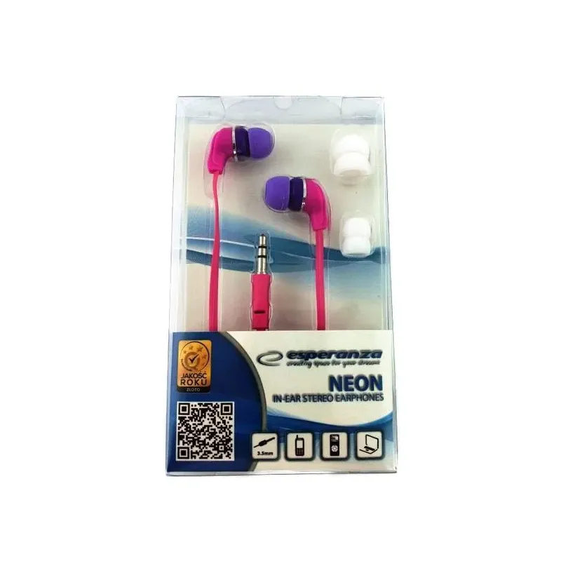 Słuchawki Esperanza EH147P Neon różowe