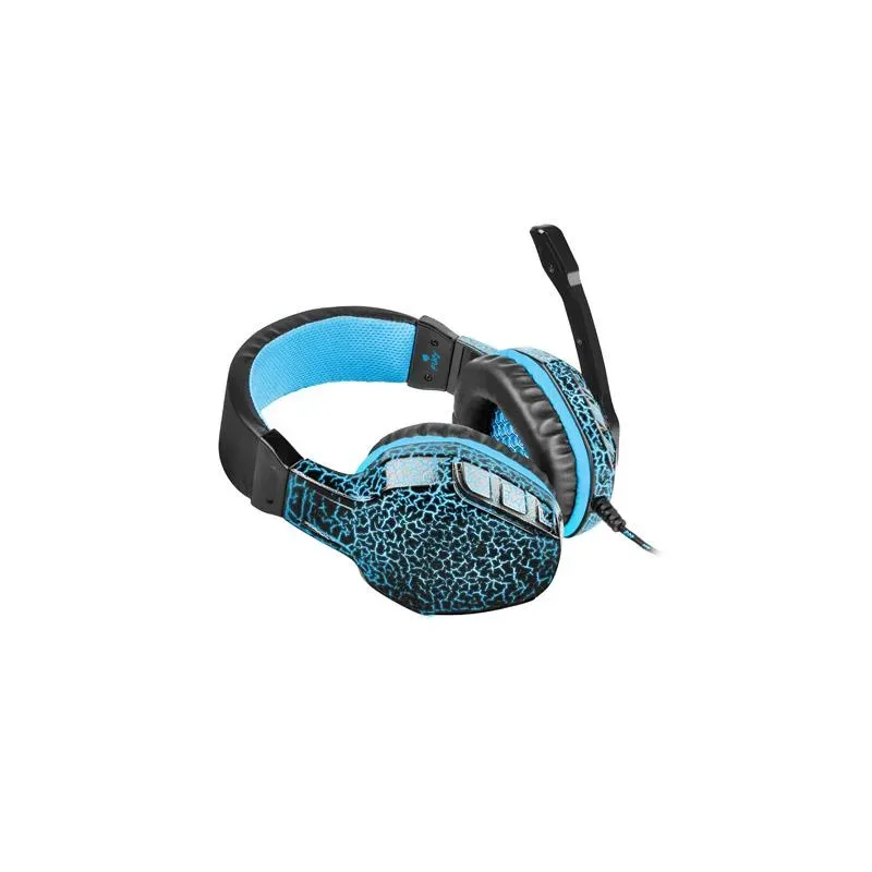 Słuchawki z mikrofonem Fury Hellcat LED Gaming czarno-niebieskie