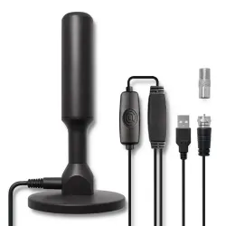 Antena telewizyjna Qoltec DVB-T2 ze wzmacniaczem sygnału i magnetyczną