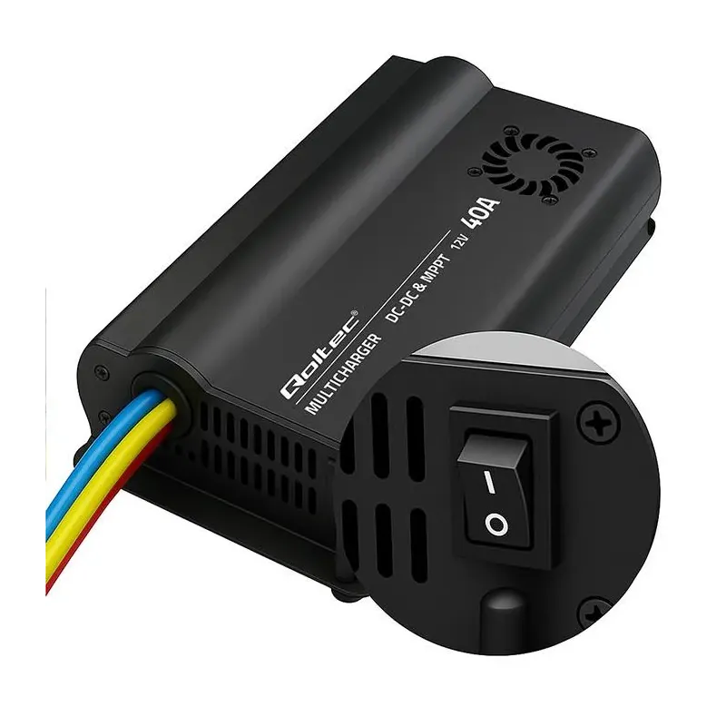 Ładowarka DC-DC Qoltec 12V z regulatorem MPPT | 40A | LiFePO4 AGM GEL STD