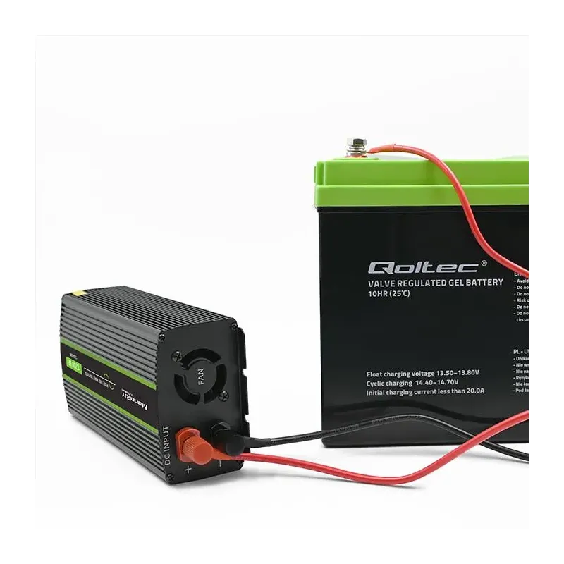 Przetwornica napięcia Qoltec Monolith | 600W | 1200W | 12V na 230V | Czysty