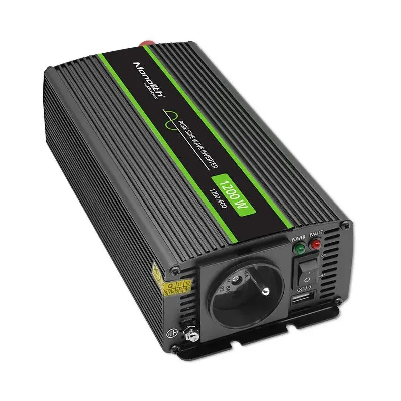 Przetwornica napięcia Qoltec Monolith | 600W | 1200W | 24V na 230V | Czysty
