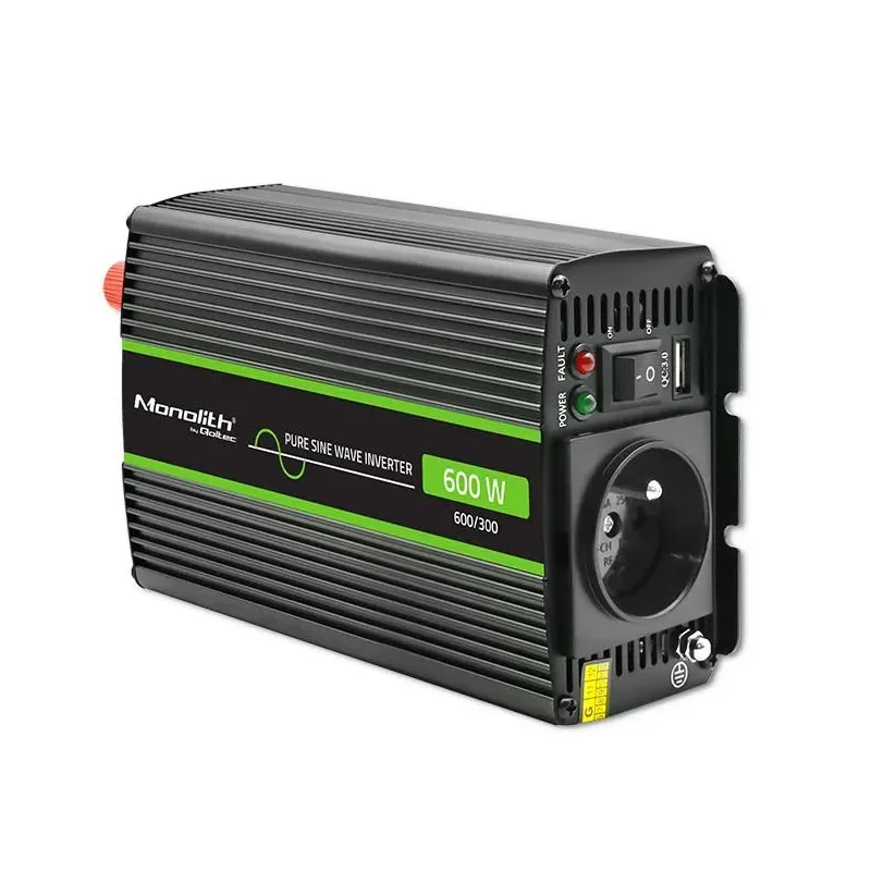 Przetwornica napięcia Qoltec Monolith | 300W | 600W | 12V na 230V | Czysty