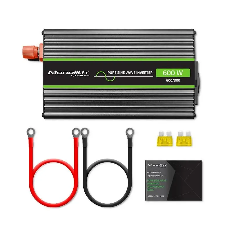 Przetwornica napięcia Qoltec Monolith |300W | 600W | 24V na 230V | Czysty