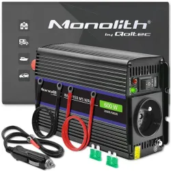 Przetwornica napięcia Qoltec Monolith 600 MS Wave | 12V na 230V | 300/600W