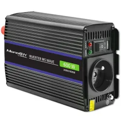 Przetwornica napięcia Qoltec Monolith 600 MS Wave | 12V na 230V | 300/600W