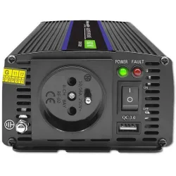 Przetwornica napięcia Qoltec Monolith 600 MS Wave | 12V na 230V | 300/600W