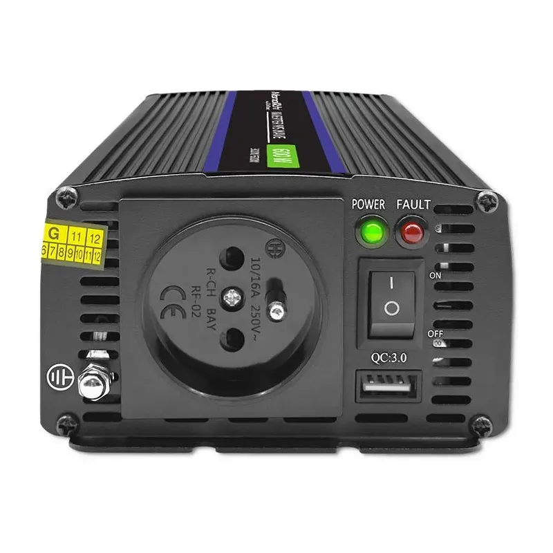 Przetwornica napięcia Qoltec Monolith 600 MS Wave | 12V na 230V | 300/600W