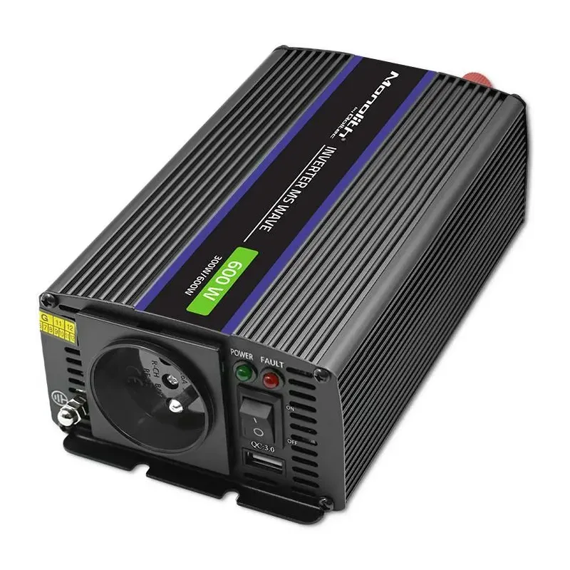 Przetwornica napięcia Qoltec Monolith 600 MS Wave | 12V na 230V | 300/600W