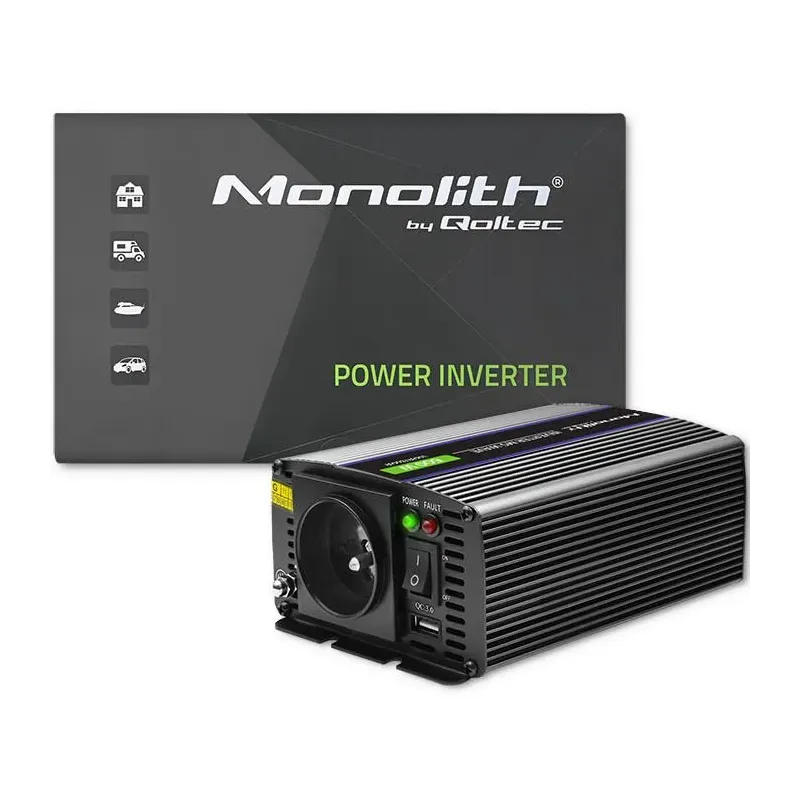 Przetwornica napięcia Qoltec Monolith 600 MS Wave | 12V na 230V | 300/600W