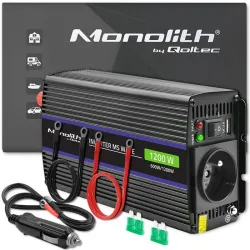 Przetwornica napięcia Qoltec Monolith 1200 MS Wave | 12V na 230V |
