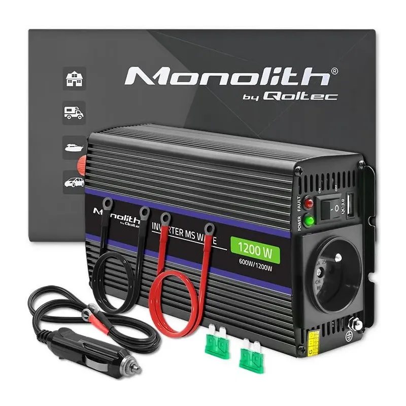 Przetwornica napięcia Qoltec Monolith 1200 MS Wave | 12V na 230V |