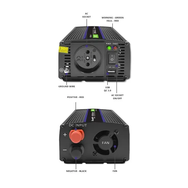 Przetwornica napięcia Qoltec Monolith 1200 MS Wave | 12V na 230V |
