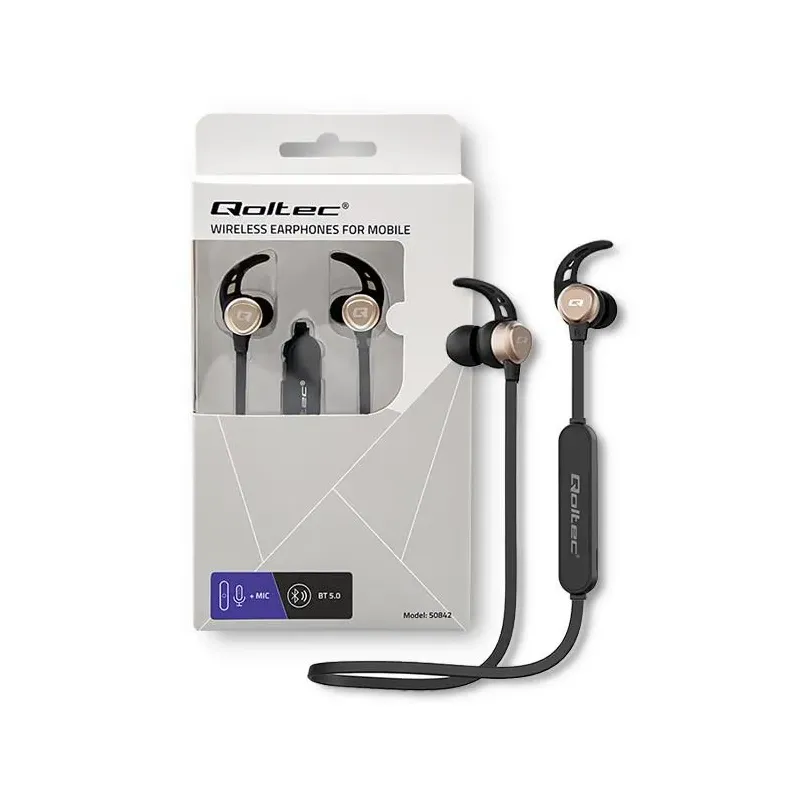 Słuchawki z mikrofonem Qoltec bezprzewodowe sportowe | BT 5.0 JL |