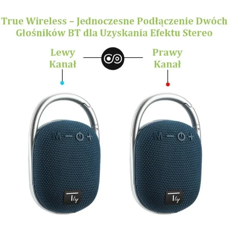 Głośnik Techly Bluetooth 5.3 5W TWS LED/MP3/USB/TF niebieski