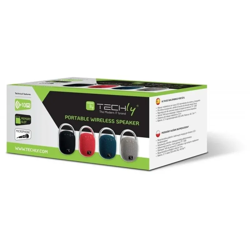 Głośnik Techly Bluetooth 5.3 5W TWS LED/MP3/USB/TF niebieski