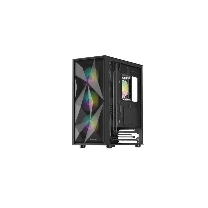 Obudowa Genesis Diaxid 605 ARGB Midi Towar (z oknem, USB-C) Czarna