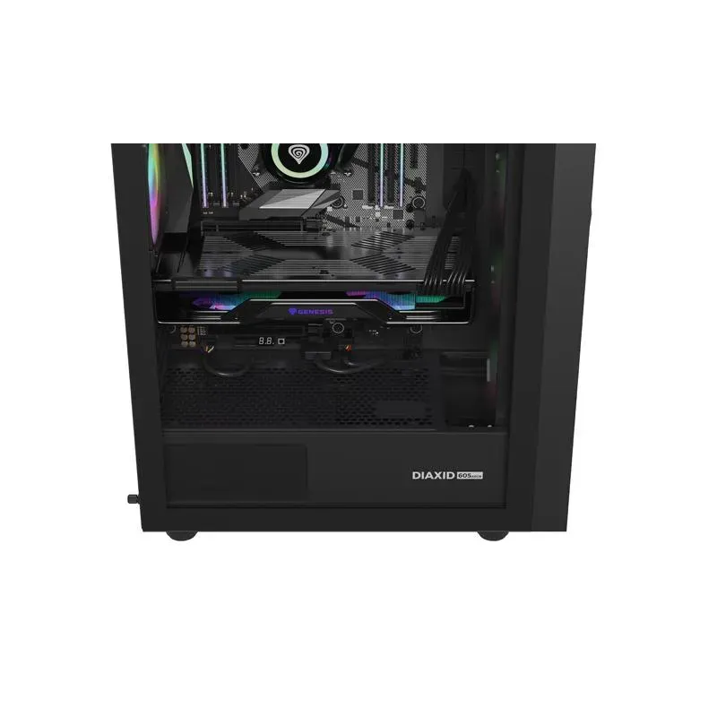 Obudowa Genesis Diaxid 605 ARGB Midi Towar (z oknem, USB-C) Czarna