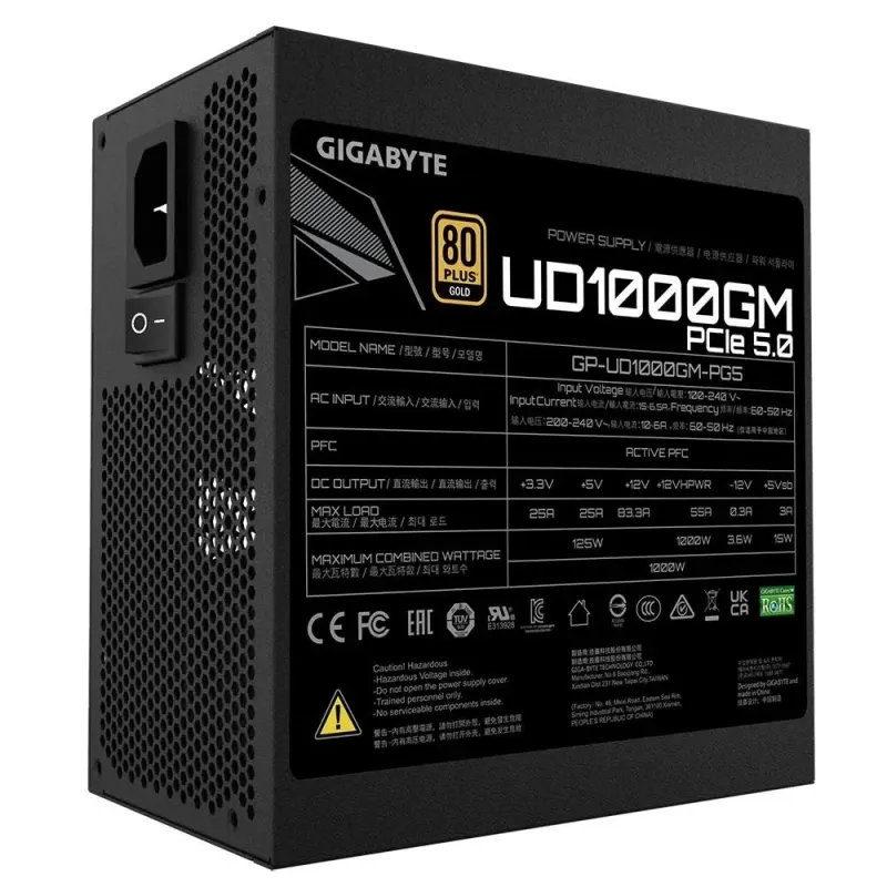 Zasilacz Gigabyte GP-UD1000GM PG5 V2 1000W 120mm 80+Gold