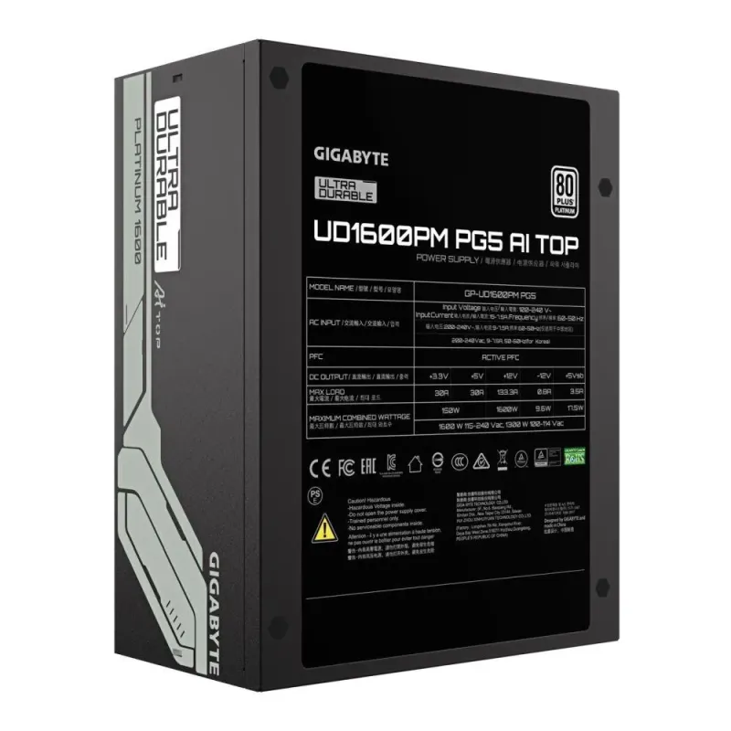 Zasilacz Gigabyte GP-UD1600PM-PG5 1600W PCIE5.0 140mm 80+Platinum