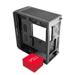 Obudowa Modecom Volcano Amirani ARGB czarna, bez zasilacza