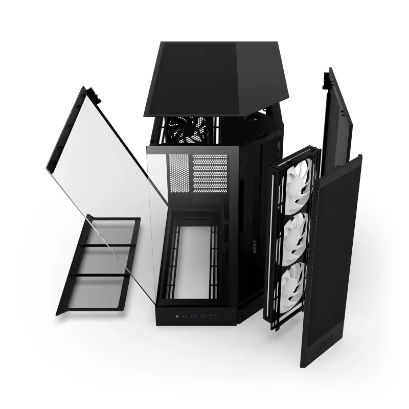 Obudowa NZXT H9 Flow RGB (2025) Midi Tower z oknem czarna | PartsPC.pl