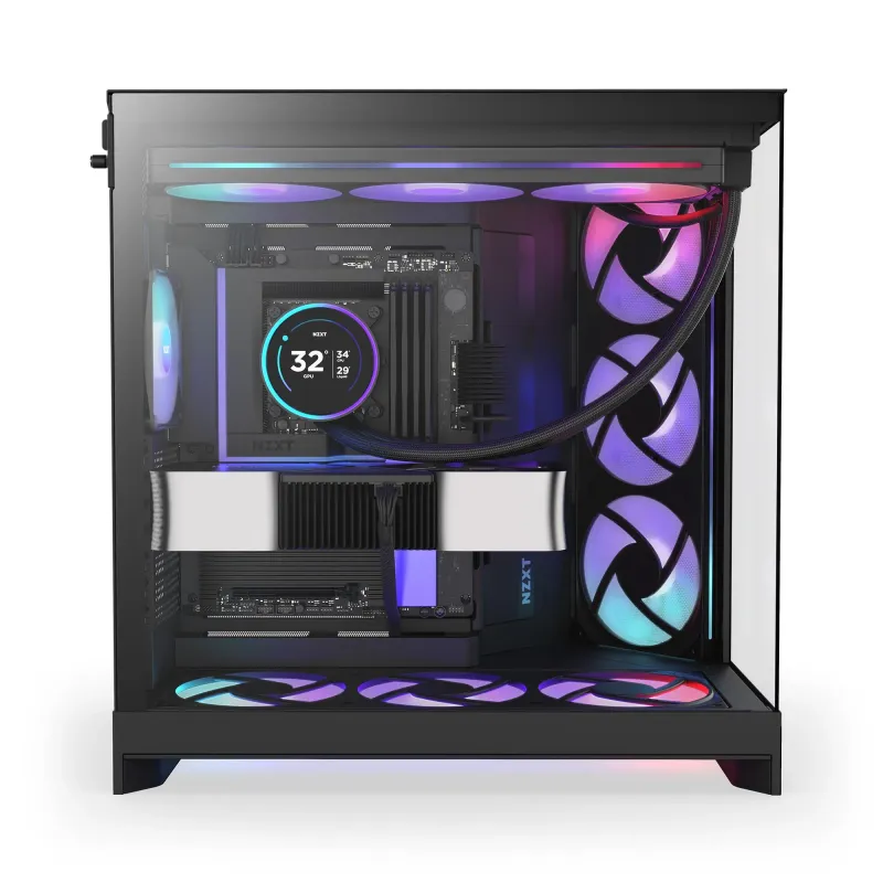 Obudowa NZXT H9 Flow RGB+ (2025) Midi Tower z oknem czarna