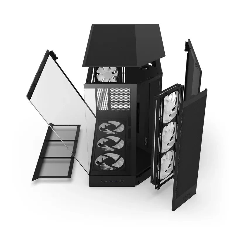 Obudowa NZXT H9 Flow RGB+ (2025) Midi Tower z oknem czarna