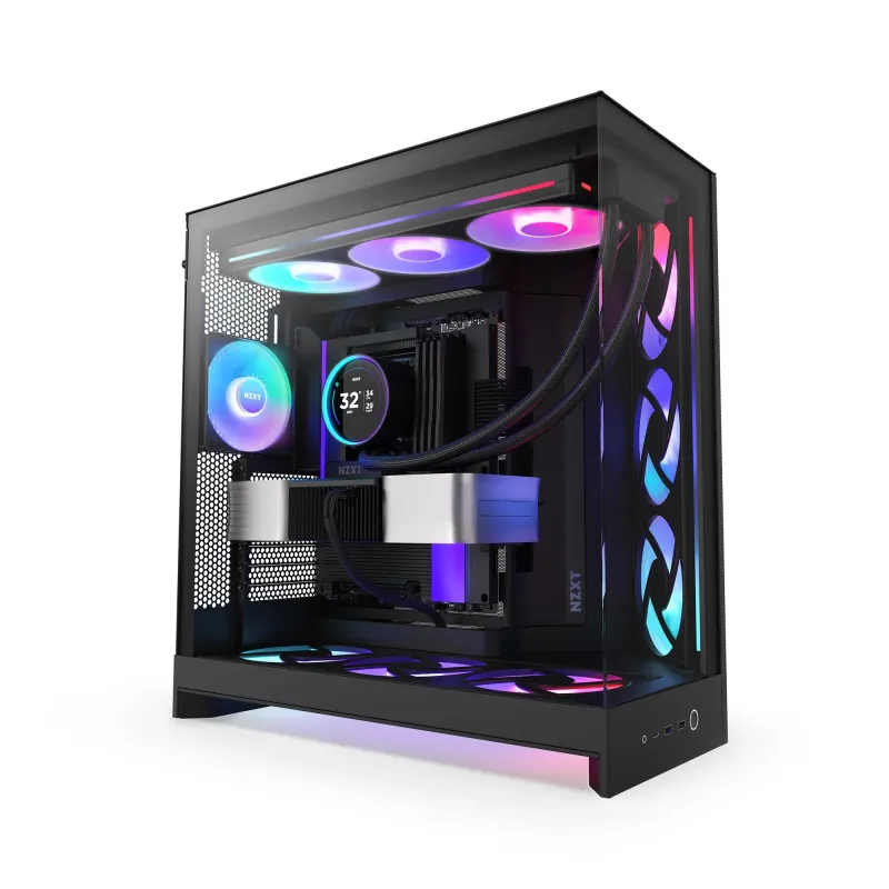 Obudowa NZXT H9 Flow RGB+ (2025) Midi Tower z oknem czarna