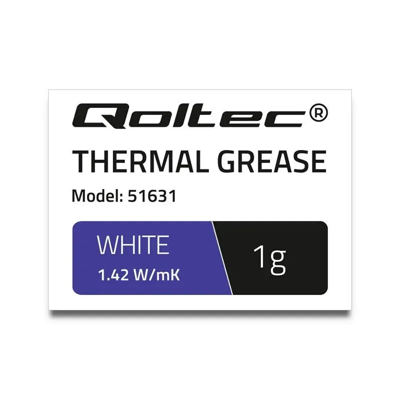 Pasta termoprzewodząca Qoltec 1.42 W/m-K | 1g | Biała