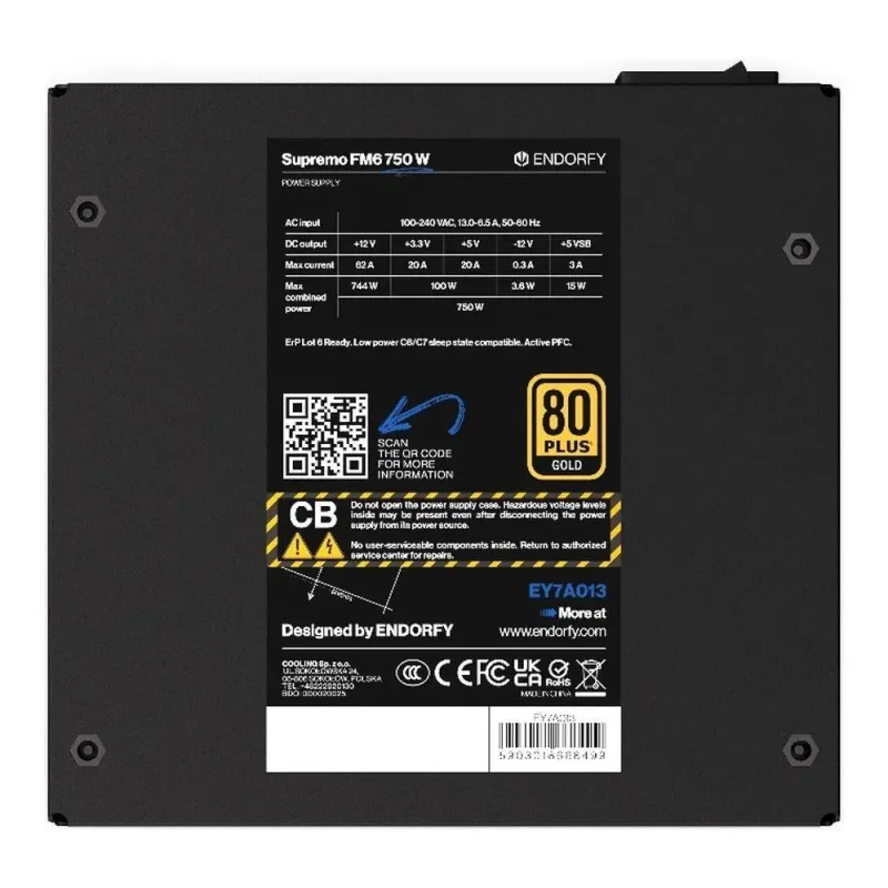 Zasilacz Endorfy Supremo FM6 750 W ATX 120mm 80 Plus Gold