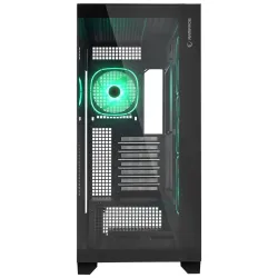 Rampage Hydra V1 Obudowa PC 4x wentylator USB C/USB A ARGB + hub, czarna