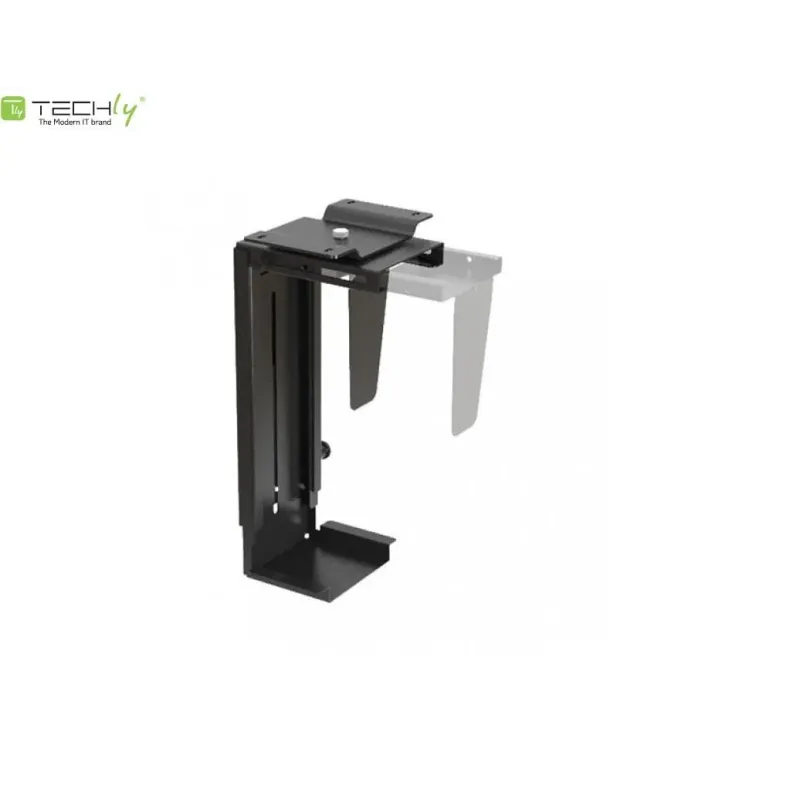 Uchwyt Techly na obudowę PC podblatowy/ścienny, regulowany, czarny