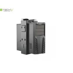 Uchwyt Techly na obudowę PC podblatowy/ścienny, regulowany, czarny