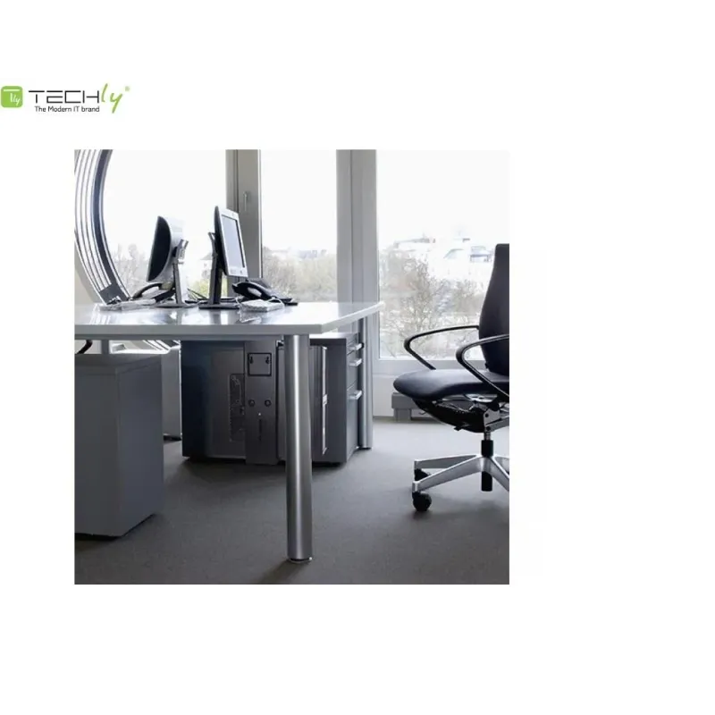 Uchwyt Techly na obudowę PC podblatowy/ścienny, regulowany, czarny