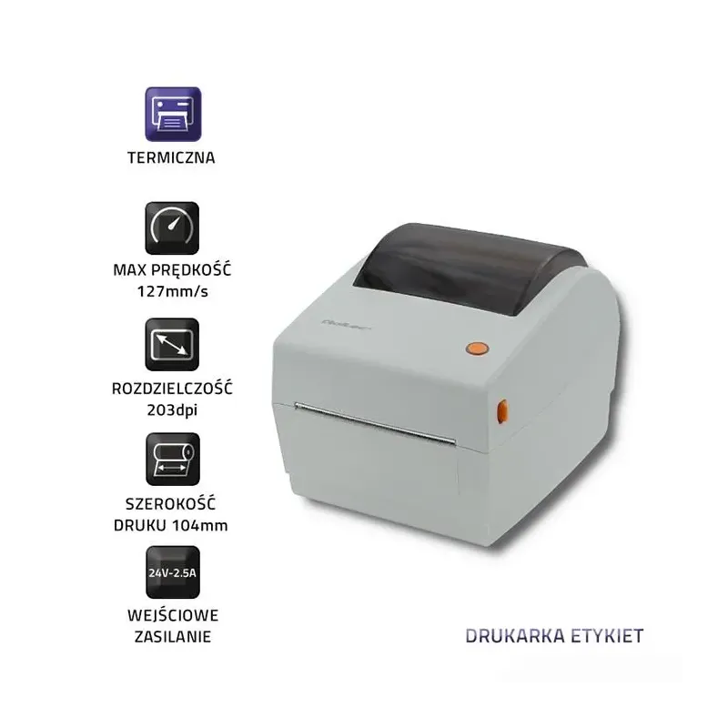 Drukarka etykiet Qoltec LTP-0243 | termiczna | High Speed | 203 dpi | USB |