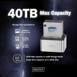 Stacja dokująca DIGITUS USB 3.0 Super Speed do 2x SSD/HDD 2.5/3.5"SATA III