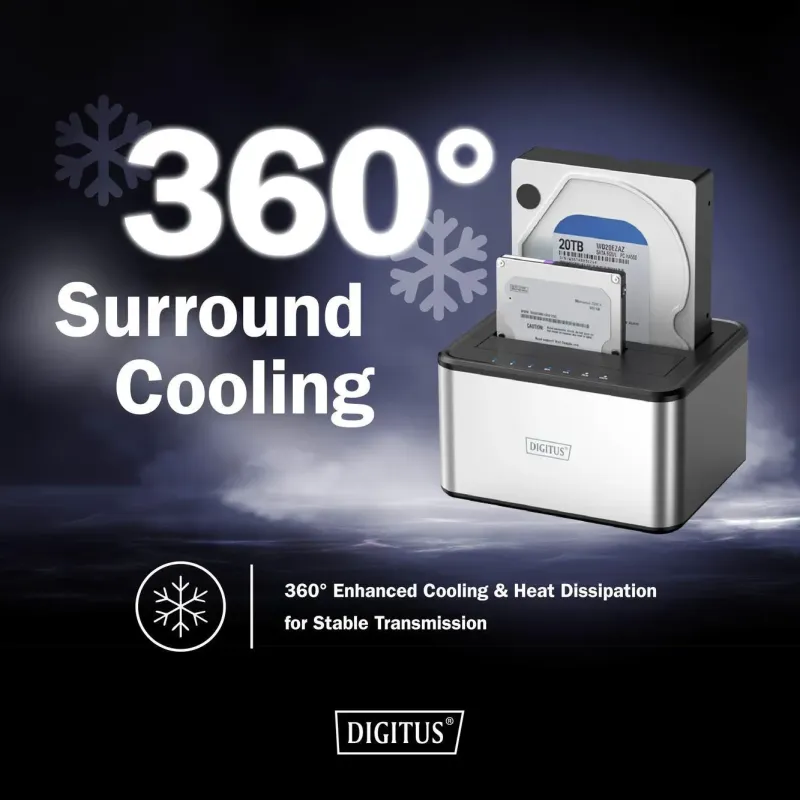 Stacja dokująca DIGITUS USB 3.0 Super Speed do 2x SSD/HDD 2.5/3.5"SATA III